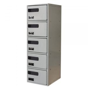 Hallowell UCTL192-5A-E-PL 15-Compartment Cell Phone/Tablet Charging Locker (9"W, Gray, Electronic Lock)