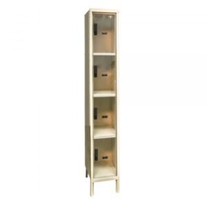 Hallowell UESVP1258-4PT DigiTech Safety-View Plus Locker, Four Tier (78"H x 12"W x 15"D, Tan, Starter)