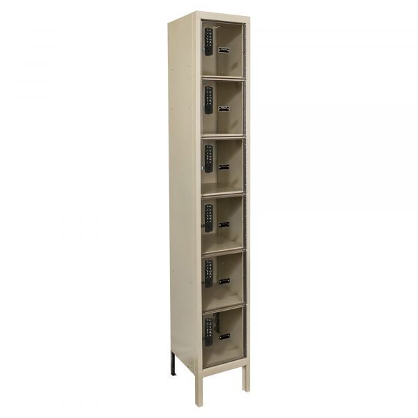 Hallowell UESVP1258-6A-PT DigiTech Safety-View Plus Locker, Six Tier (78"H x 12"W, Tan, Add-On)
