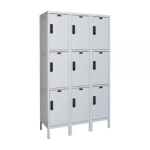 Hallowell UELBP3588-3A-PL 3-Tier Electronic Laptop/Backpack Locker, 78"H x 45"W, Gray (Add-On)