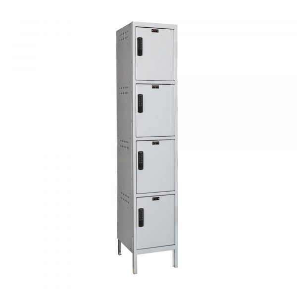 Hallowell UELBP1518-4A-PL Electronic Laptop/Backpack Locker, 4-Tier (78"H x 15"W x 18"D, Gray, Add-On)