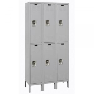 Hallowell URB3258-2A-PL ReadyBuilt Locker, Double Tier (78"H x 36"W, Gray, Add-On)