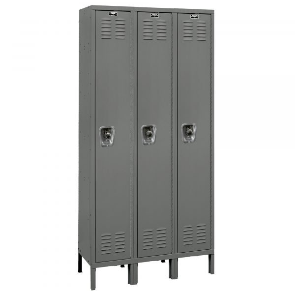 Hallowell U3282-3A-ME Black Tie Locker, Triple Tier (72"H x 12"W, Black, Add-On, ME Code)
