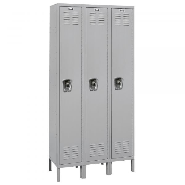 Hallowell U3282-3MR Black Tie Locker, Triple Tier (72"H x 12"W, Black, Starter, MR Code)