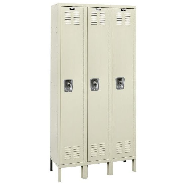 Hallowell UW3288-3A-MEW Metal-Wood Hybrid Locker, Triple Tier (78"H x 36"W, Black, Add-On)