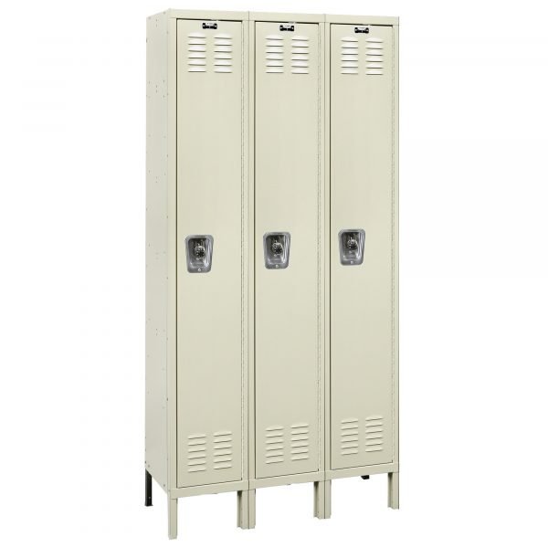 Hallowell UW3288-3A-MEW Metal-Wood Hybrid Locker, Triple Tier (78"H x 36"W, Black, Add-On)