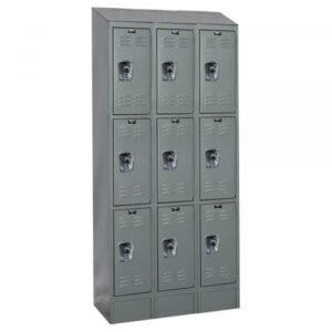 Hallowell URB3258-3ASB-HG Triple Tier ReadyBuilt Locker Sloped Top 83in H Dark Gray