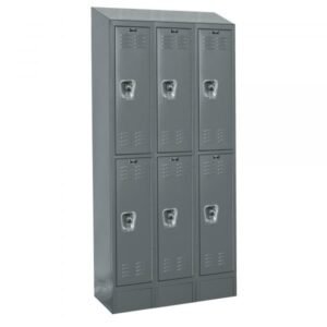 Hallowell URB3228-2ASB-HG ReadyBuilt Sloped-Top Locker, Double Tier (82"H x 36"W, Dark Gray, Starter)