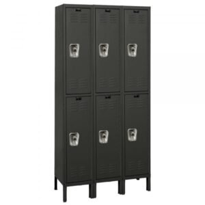 Hallowell URB3288-2A-ME ReadyBuilt Locker, Double Tier (78"H x 36"W, Black, Add-On)