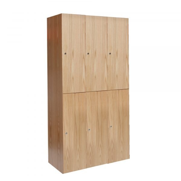 Hallowell UW3582-2A-W-RO All-Wood Club Locker, Double Tier (72"H x 45"W, Brown, Add-On)