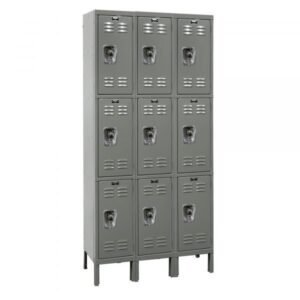 Hallowell URB3258-3A-HG Triple Tier ReadyBuilt Locker 78in H Dark Gray