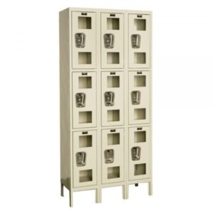 Hallowell USV3228-3PT Triple Tier Safety-View Locker 78in H Tan