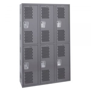 Hallowell HWBA882-222HG Welded Single-Point Vented Locker, Double Tier (72"H x 54"W, Dark Gray, Starter)