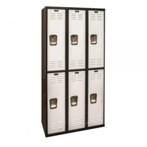 Hallowell U3282-2A-MP Black Tie Locker (Pinstripe), Double Tier (72"H x 12"W, Black, Add-On)