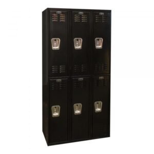 Hallowell U3282-2ME Black Tie Locker, Double Tier (72"H x 12"W, Black, Starter)