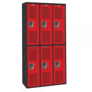 Hallowell AWA282-222MR PE/Gym Locker, Double Tier (72"H x 12"W, Black, Starter)