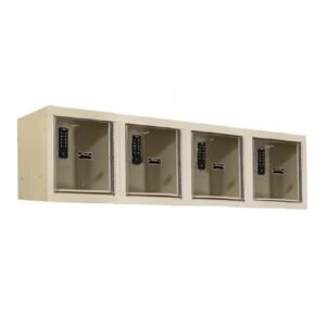 Hallowell UESVP1482-4WMAPT DigiTech Safety-View Wall-Mount Locker, 4-Person (72"H x 48"W, Tan, Add-On)