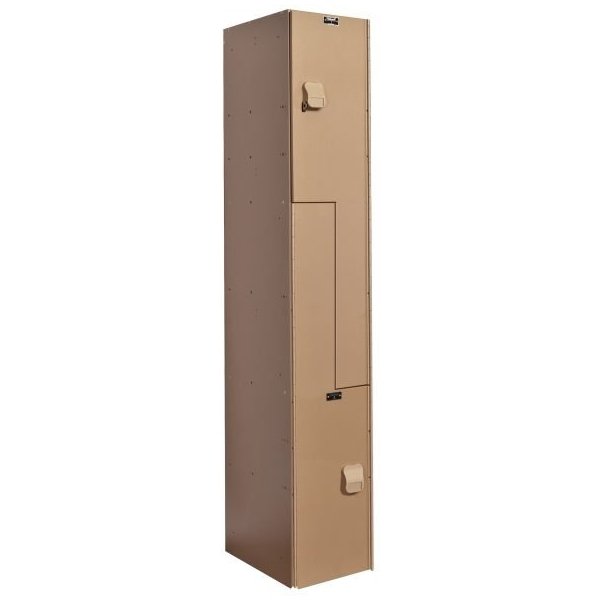 Hallowell HPL1282-ZA-TE Z-Tier AquaMax Plastic Locker 72in H Tan