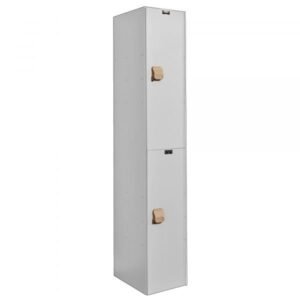 Hallowell MSPL1282-2A-WE MedSafe AquaMax Antimicrobial Plastic Locker, Double Tier (72"H x 12"W, White, Add-On)
