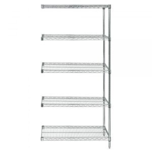 Quantum AD63-3048S-5 5 Shelf Stainless Wire Add-On Unit 30in D x 48in W x 63in H
