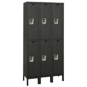 Hallowell URB3258-2A-ME ReadyBuilt Locker, Double Tier (78"H x 36"W, Black, Add-On)
