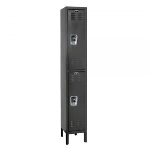 Hallowell URB3288-2ASB-ME ReadyBuilt Sloped-Top Locker, Double Tier (84"H x 36"W, Black, Starter)