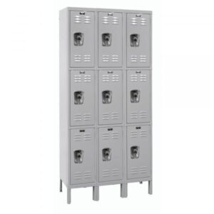 Hallowell URB3258-3A-PL Triple Tier ReadyBuilt Locker 78in H Gray
