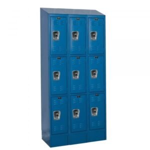 Hallowell URB3288-3ASB-MB Triple Tier ReadyBuilt Locker Sloped Top 84in H Blue