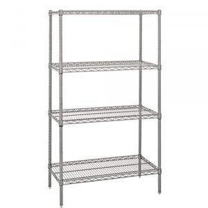 Quantum WR86-3672S 4 Shelf Stainless Wire Add-On Unit 36in D x 72in W x 86in H