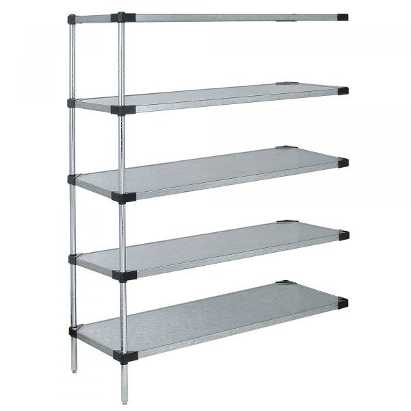 Quantum AD54-2454SG-5 5-Shelf Solid Galvanized Add-On Unit, 54in W x 24in D x 54in H