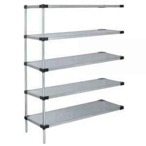 Quantum AD54-2460SG-5 5-Shelf Solid Galvanized Add-On Unit, 60in W x 24in D x 54in H