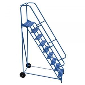 Vestil LAD-RAF-9-24-G 9-Step Grip Strut Roll-A-Fold Ladder (120" H)