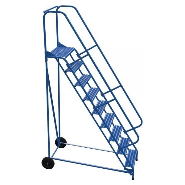 Vestil LAD-RAF-9-24-G 9-Step Grip Strut Roll-A-Fold Ladder (120" H)