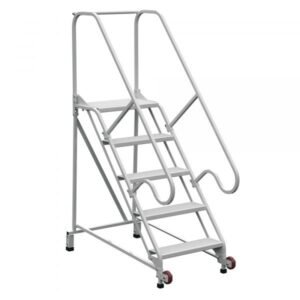 Vestil LAD-TRN-50-5-FDA 5-Step Grip Strut Tip-N-Roll Ladder FDA Compliant (80" H)
