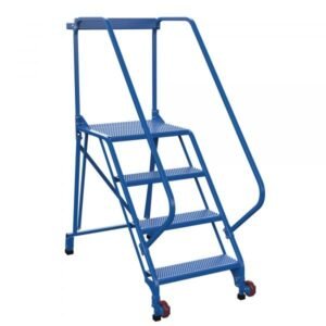 Vestil LAD-TRS-50-4-P 4-Step Perforated Tip-N-Roll Ladder (70" H, Narrow Base)