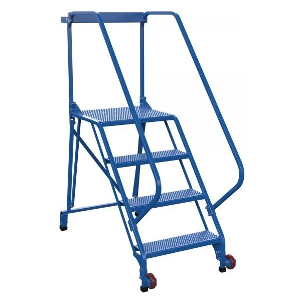 Vestil LAD-TRS-50-4-P 4-Step Perforated Tip-N-Roll Ladder (70" H, Narrow Base)