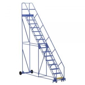 Vestil LAD-16-21-P-EZ 16-Step Perforated Warehouse Ladder w/ Easy Roll (196" H)