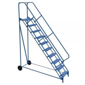 Vestil LAD-RAF-10-24-P-EZ 10-Step Perforated Roll-A-Fold Ladder w/ Easy Roll (130" H)