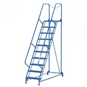 Vestil LAD-MM-10-G 10-Step Grip Strut Steel Maintenance Ladder (130" H)
