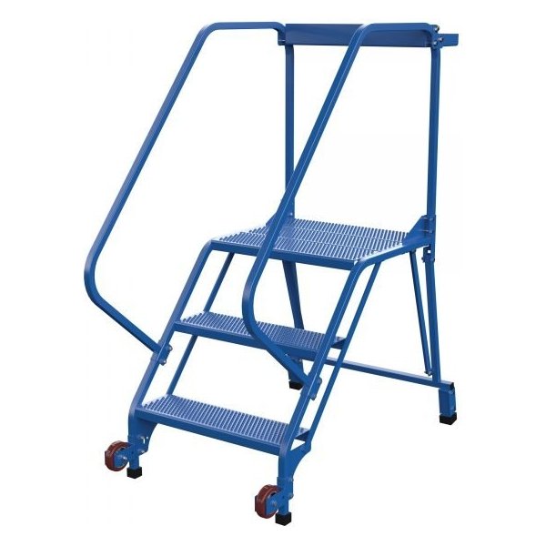 Vestil LAD-TRS-50-3-P 3-Step Perforated Tip-N-Roll Ladder (60" H, Narrow Base)