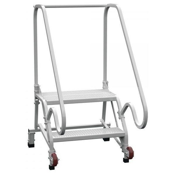 Vestil LAD-TRN-50-2-FDA 2-Step Grip Strut Tip-N-Roll Ladder FDA Compliant (50" H)