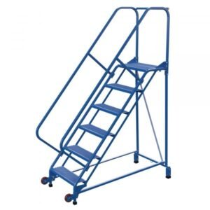 Vestil LAD-TRN-50-6-P 6-Step Perforated Tip-N-Roll Ladder (90" H, Narrow Profile)