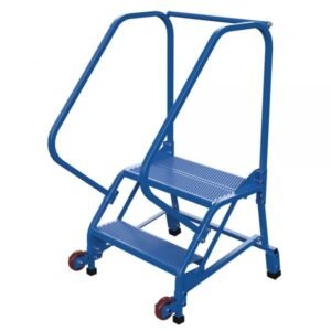 Vestil LAD-TRN-50-2-P 2-Step Perforated Tip-N-Roll Ladder (50" H, Narrow Profile)