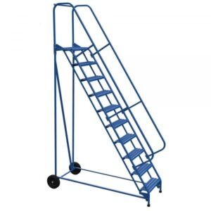 Vestil LAD-RAF-10-24-G 10-Step Grip Strut Roll-A-Fold Ladder (130" H)