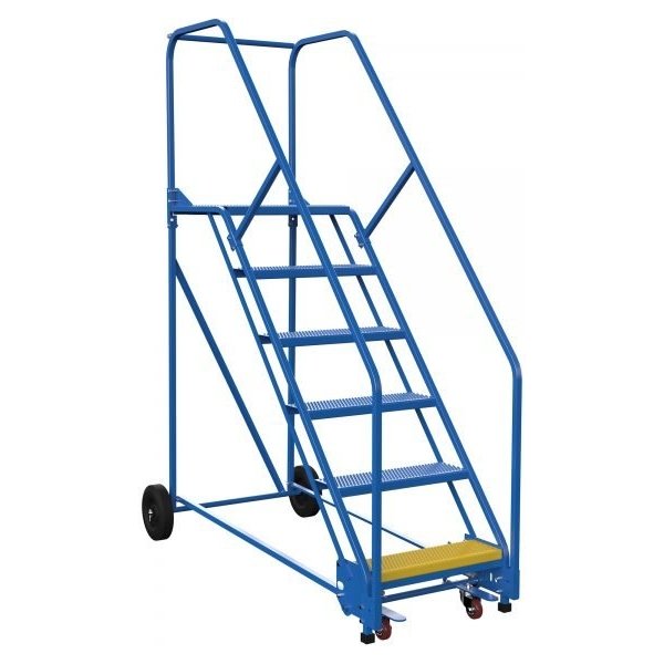 Vestil LAD-6-21-P 6-Step Perforated Steel Warehouse Ladder (90" H)