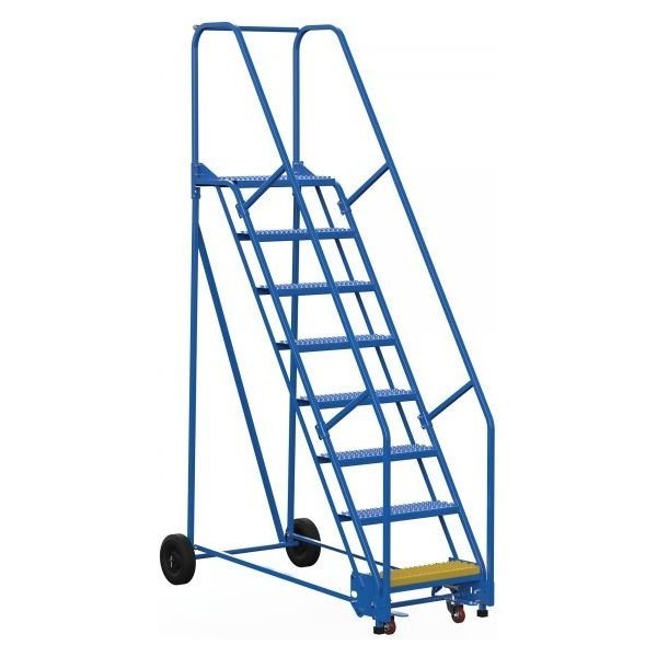 Vestil LAD-8-14-G 8-Step Grip Strut Steel Warehouse Ladder (110" H)