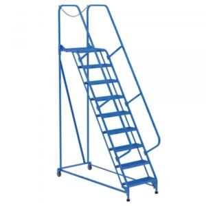 Vestil LAD-MM-9-G 9-Step Grip Strut Steel Maintenance Ladder (110" H)
