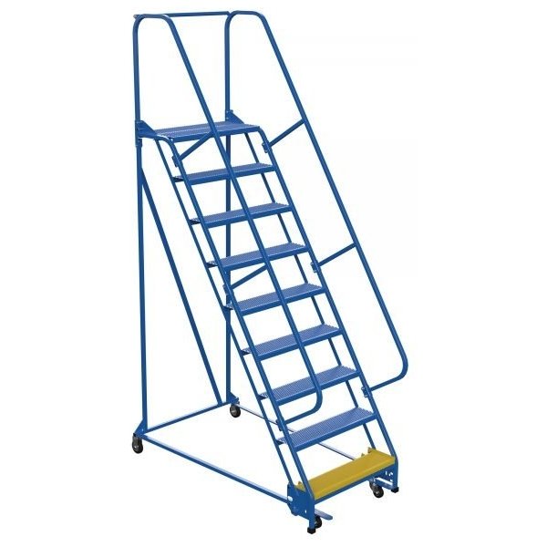 Vestil LAD-PW-32-9-P 9-Step Perforated Steel Warehouse Ladder (120" H)