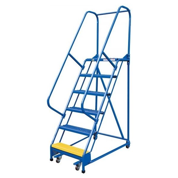 Vestil LAD-PW-26-6-G 6-Step Grip Strut Steel Warehouse Ladder (90" H)
