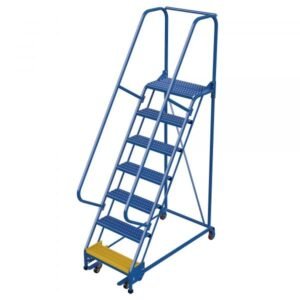 Vestil LAD-PW-26-7-G 7-Step Grip Strut Steel Warehouse Ladder (100" H)